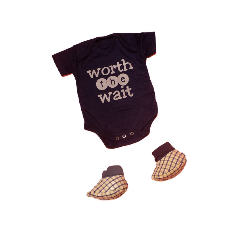 Baby Couture Boy Next Door in Dark Blue Boy Onesie and Shoes Set for 0-6 months - Authentic