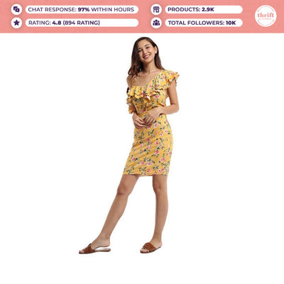 Joaquina Asymmetrical Ruffle Dress – brand new, great deal, Multi-size