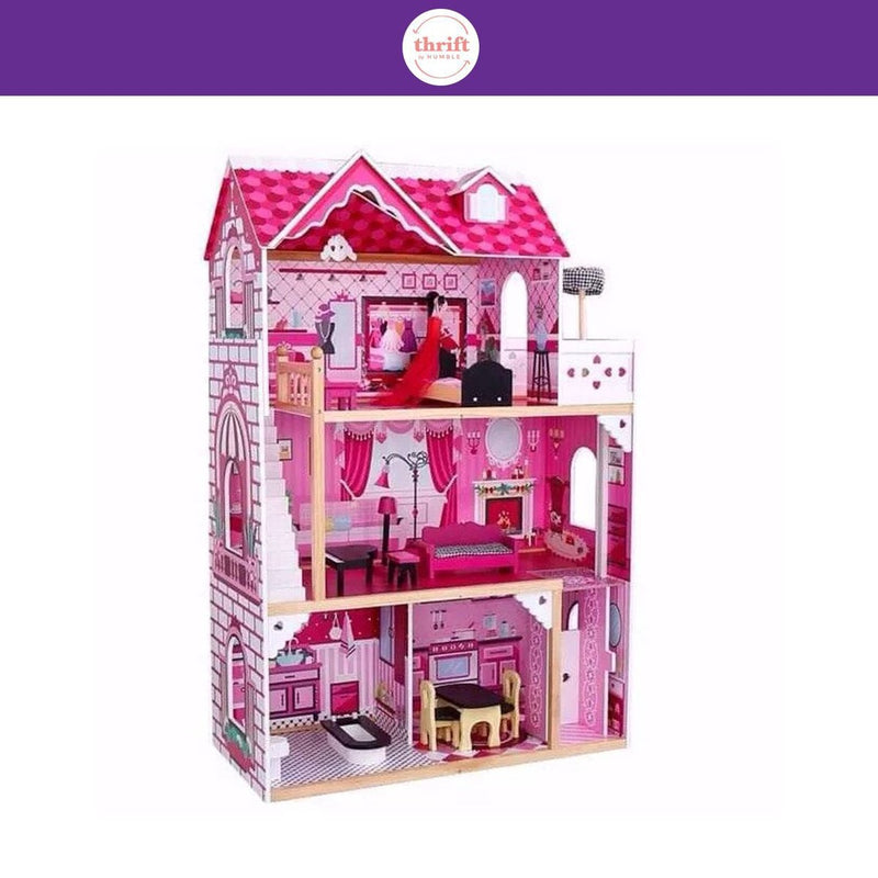 The Grand Doll House Kids Wooden Toy Barbie Doll House