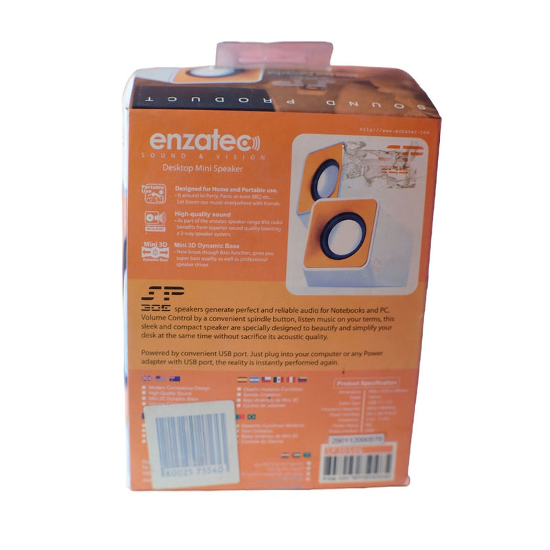 Enzatech Desktop Mini Speaker (Dented box item may also have cosmetic issues but item is functional)