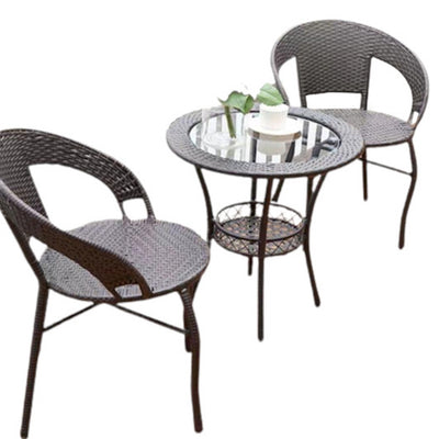 Rattan Table and Chairs Set with Cushion - Authentic