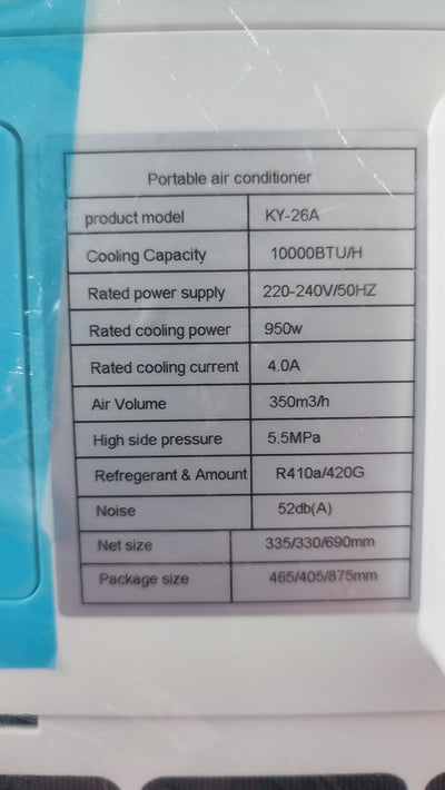 Hhaop Portable Air Conditioner (KY-26A)