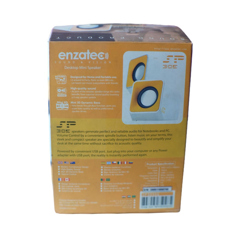 Enzatech Desktop Mini Speaker (Dented box item may also have cosmetic issues but item is functional)