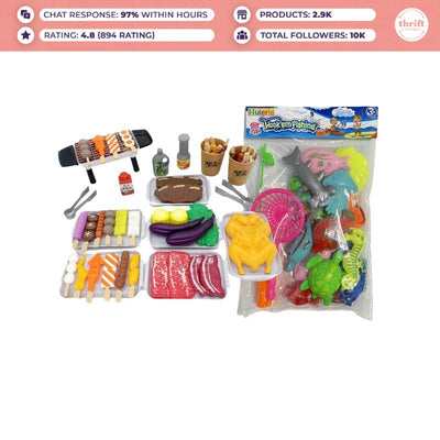 RelMNL Griller Set, Fishing Toys Game Set, and 26 Letters and Numbers Play Mat