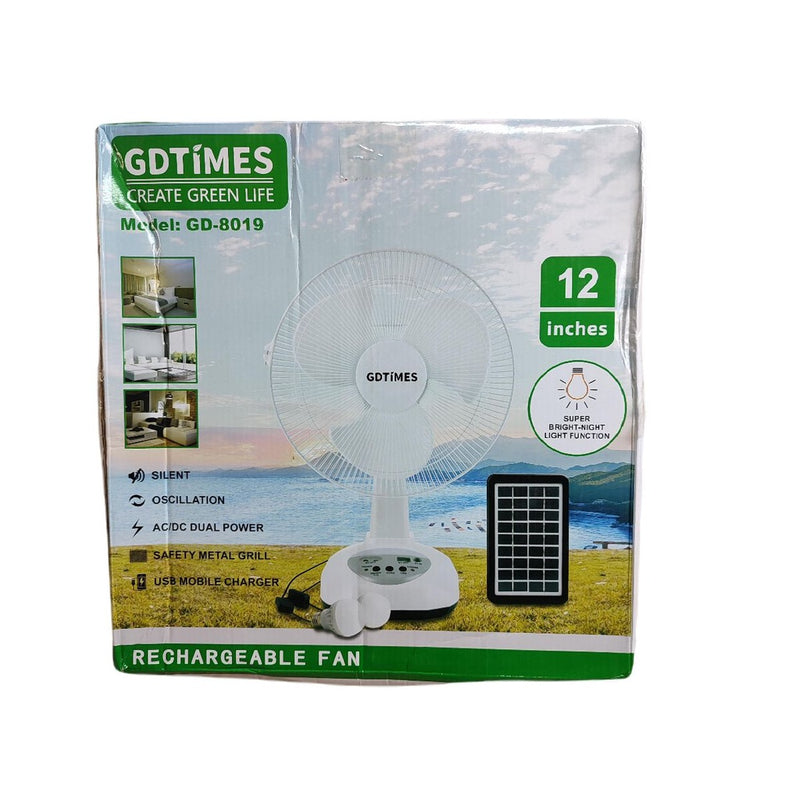 GDTIMES Rechargeable Fan Solar Set (GD-8019)