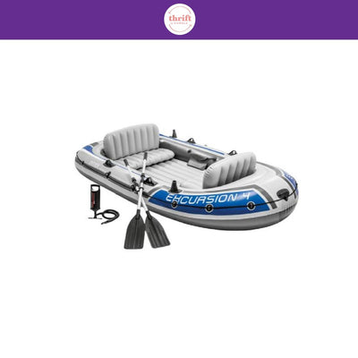 Intex Excursion Inflatable Boat Set, 4 Person