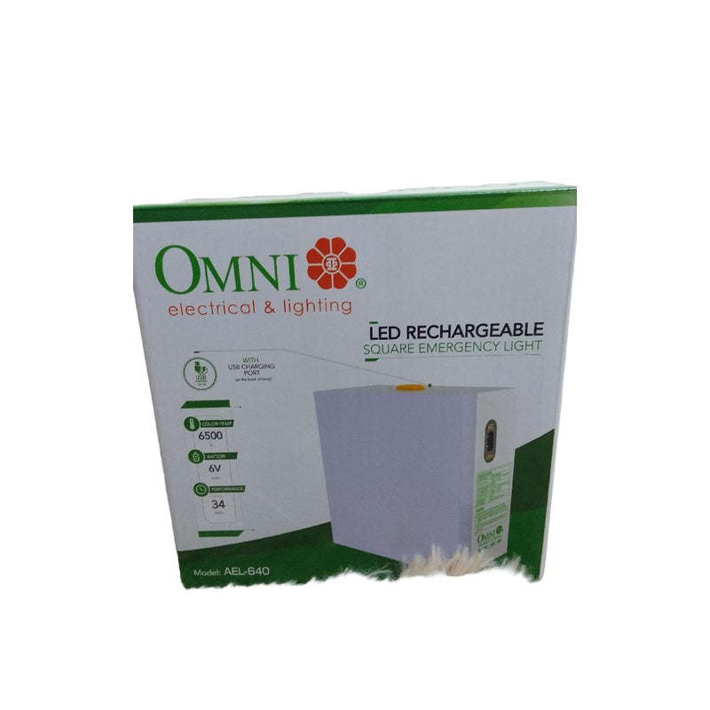 Omni Led Rechargeable Square Emergency Light (AEL-640)