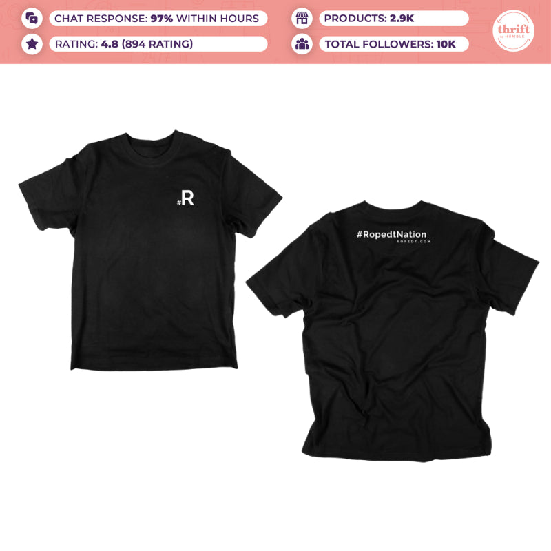 Humble Ropedt T-Shirt For Men and Women, Printed T-Shirt Premium Cotton Unisex Trendy Black 2XL, XL