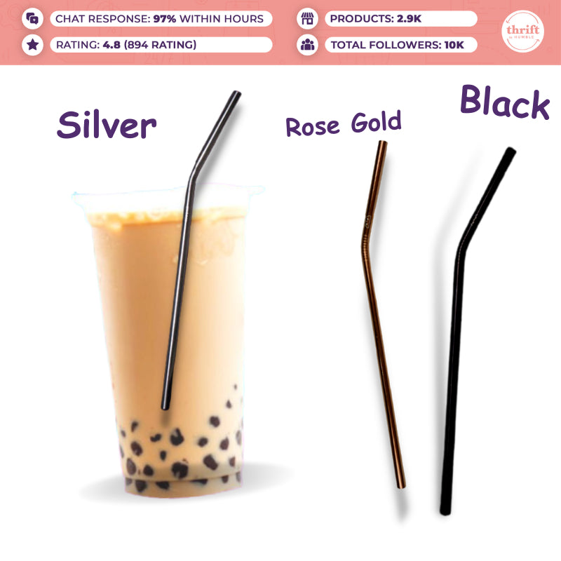 Humble Loop Sip Classic Reusable Drinking Bend Straw, Easy to Clean (5pcs in one Bundle)