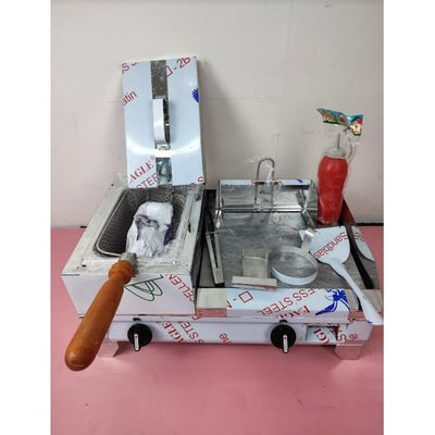 Stainless Burger Grill with Deep Fryer Gas Type