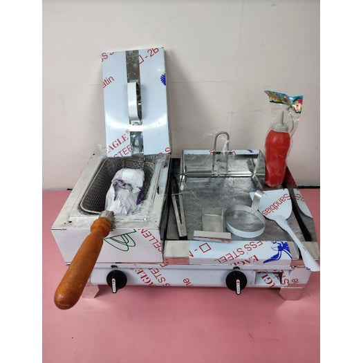 Stainless Burger Grill with Deep Fryer Gas Type