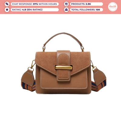 Humble Burten Hyde Lave Suede Belt Bag for Women Trend Slingbag Handbag for Ladies Fashion Brown
