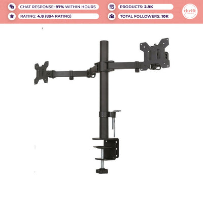Loop Dual Monitor Bracket Mount with C-Clamp