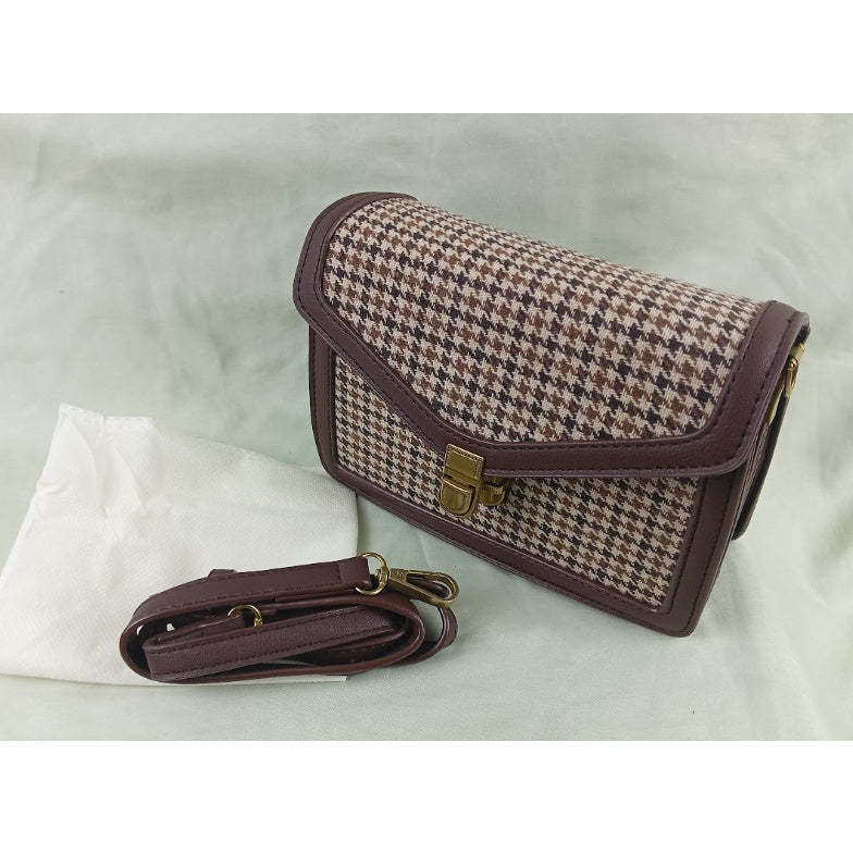 Humble Burten Hyde Dacey Woven Plaid Messenger Bag for Women Trend Small Slingbag Handbag for Ladies