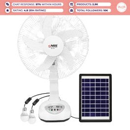 HUMBLE - NSS Fan 14in Solar Panel and Led Bulb 2pcs  (NS-F96)