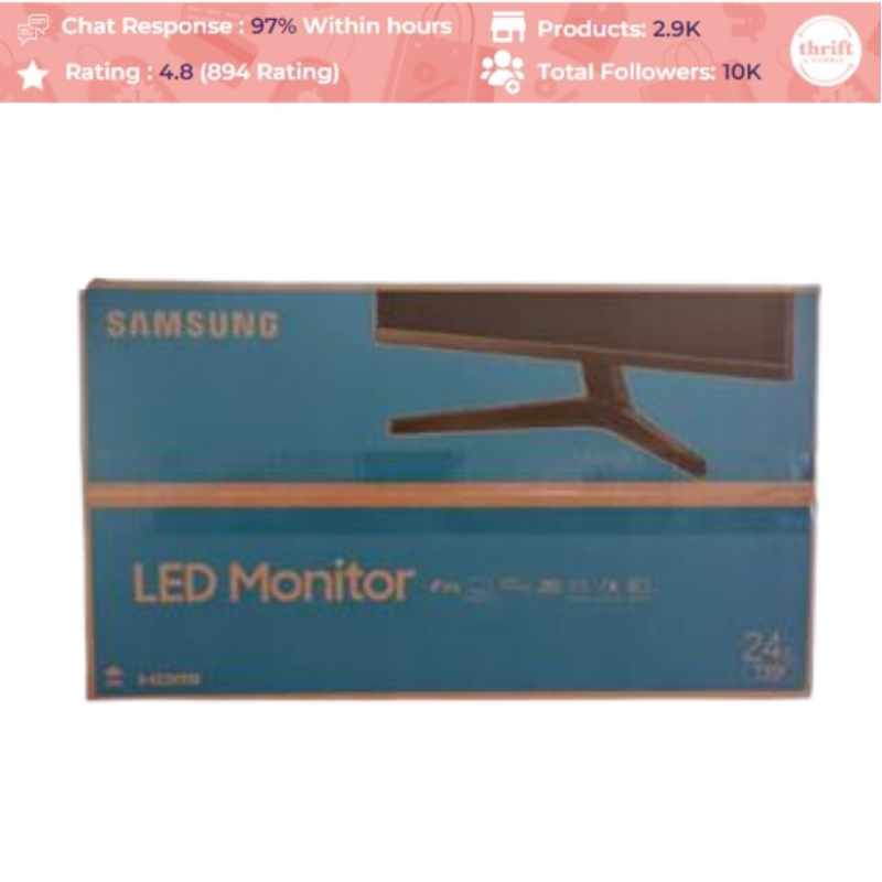 Samsung Led Monitor F24T350FHE | 24" Flat, IPS | Condition: Fairly Used-Unsealed-Good Packaging 2020