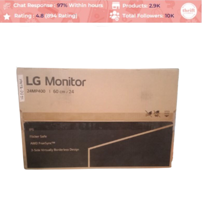 LG Monitor 24MP400 | 1920 x 1080, IPS, 5ms, Anti-Glare | Condition: New-Sealed-Original Packaging